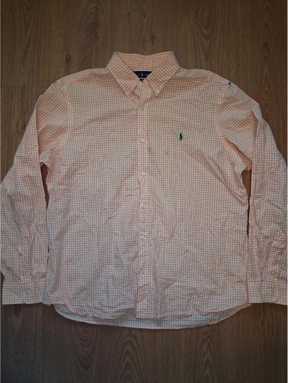 Polo Ralph Lauren Button Up Shirt XXL Orange Check Cotton